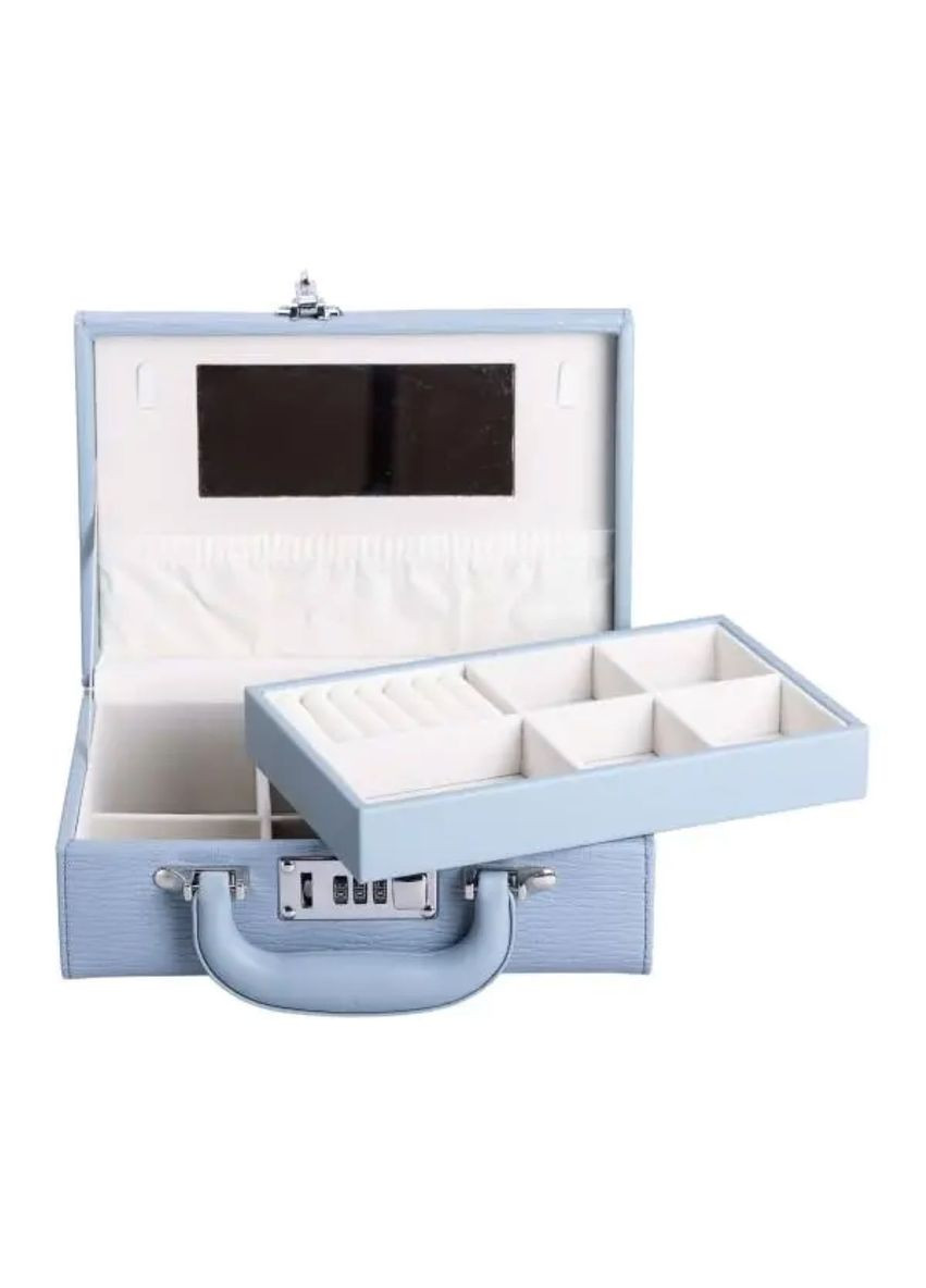 Скринька для прикрас з еко шкіри 2 яруси з кодовим замком органайзер для ювелірних виробів HP-5-24BL Yiwu (353504028)