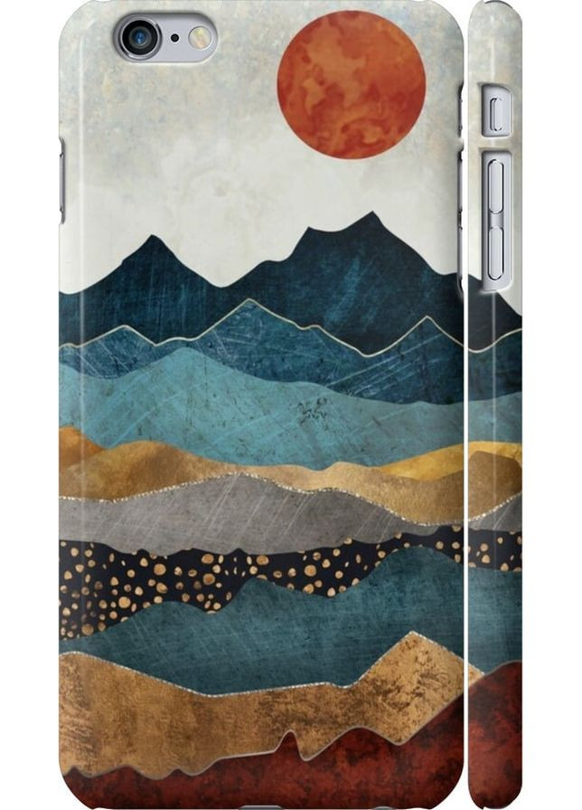 3D пластиковий глянцевий чохол 'Захід гори' для Endorphone Apple iPhone 6 Plus (278079710)