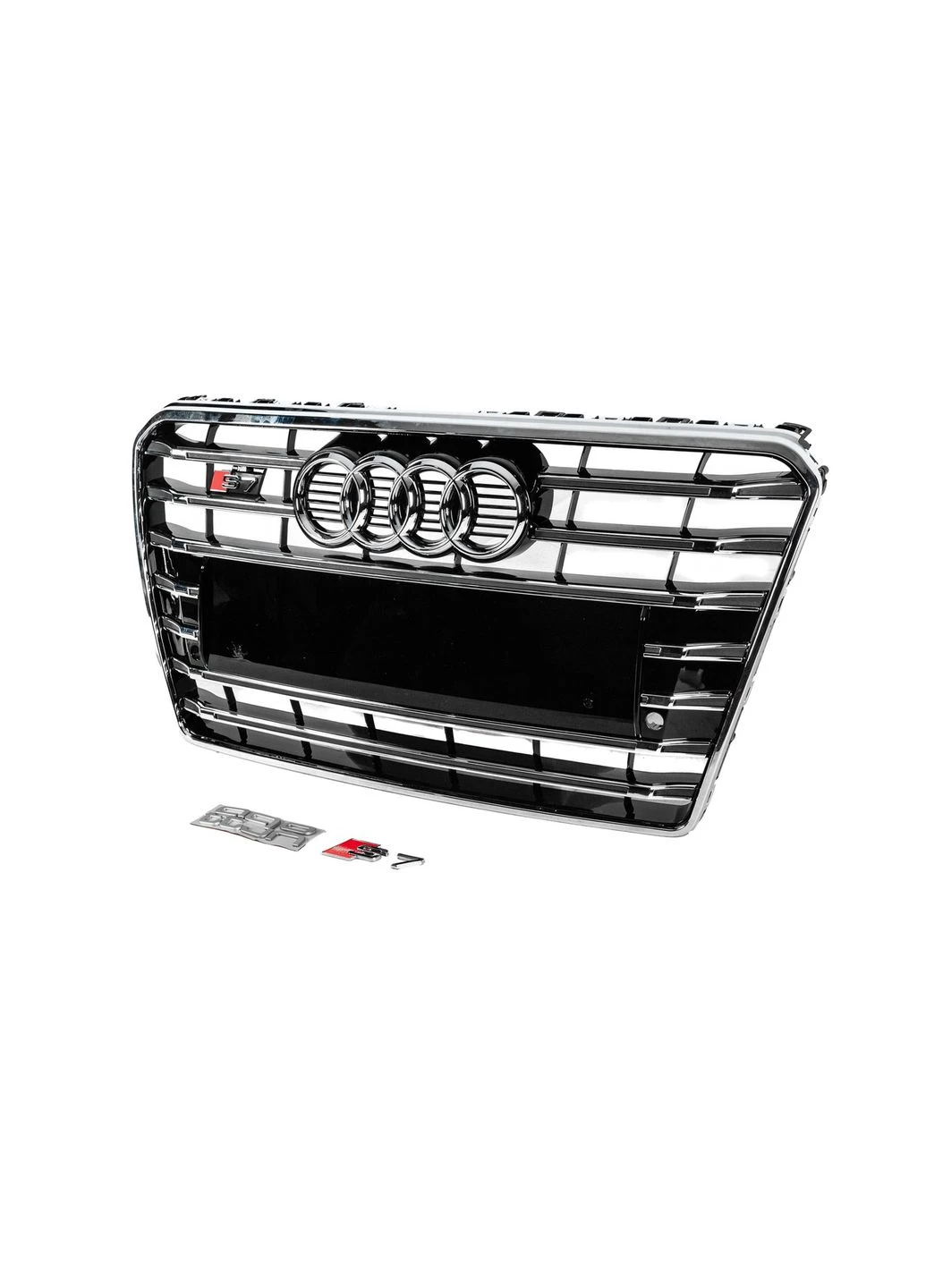 Передня решітка S-Style з написом Quattro (2010-2014, чорна з хромом) для Ауди A7 рр Audi (389789034)