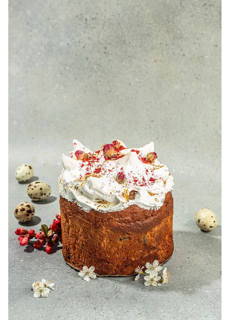 Панетоне Великодній (Panettone) 500 гр з ніжною меренгою, цукатами, родзинками та малиною— 5Breads No Brand (395390298)