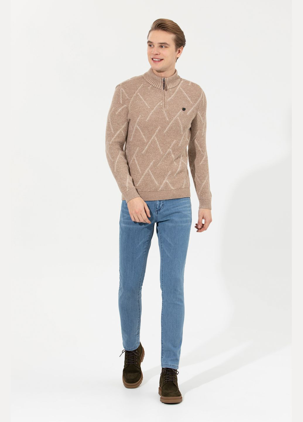 Бежевый свитер u.s. polo assn. мужской U.S. Polo Assn.