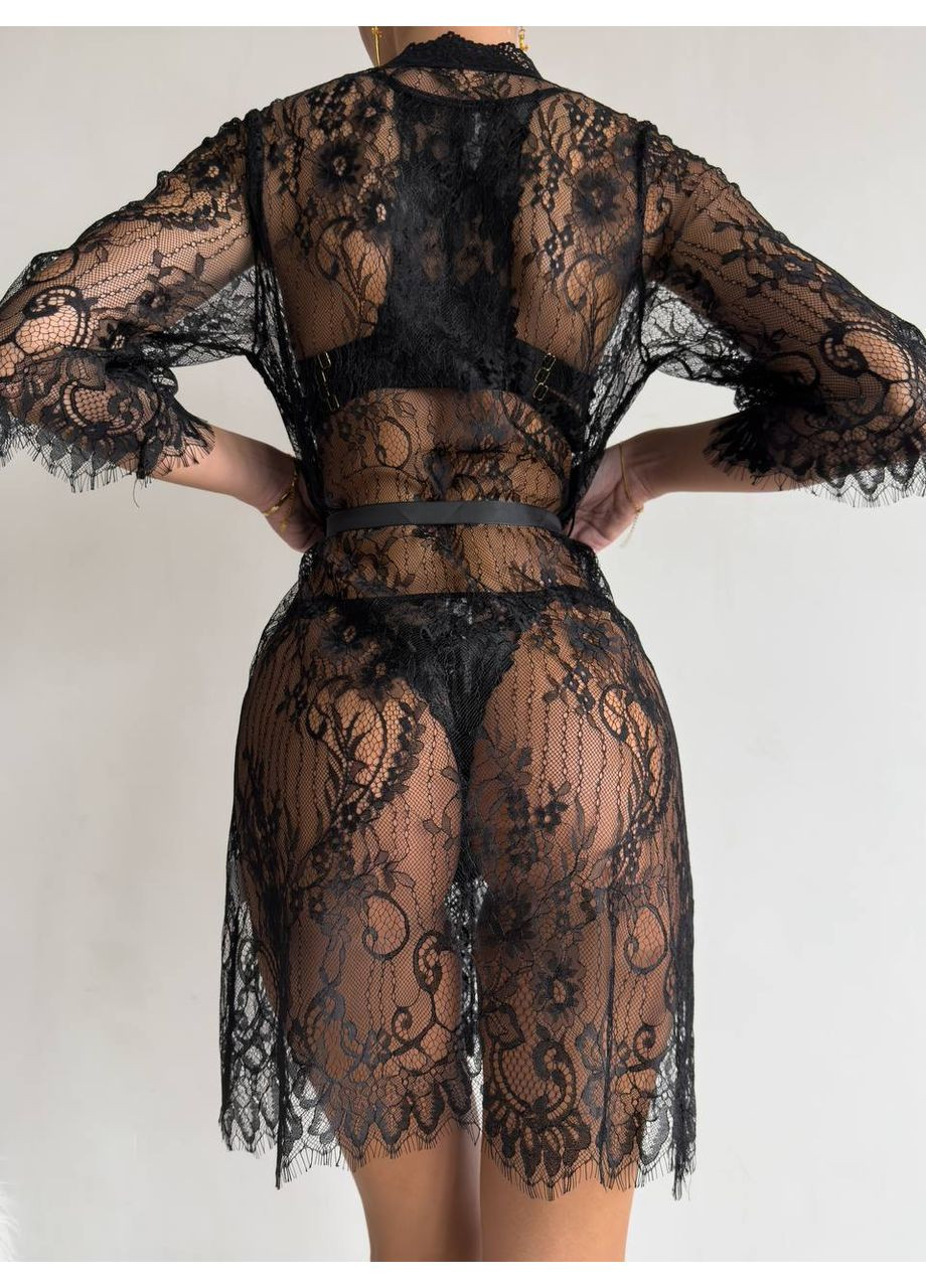 Халат чорний мереживний Vital-Textile 175/95 (361853746)