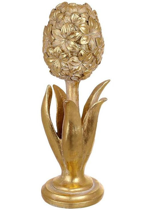 Свічник Saaling Золотий Гіацинт для інтер'єру 24 см декоративний елемент з полістоуну BonaDi (368977359)