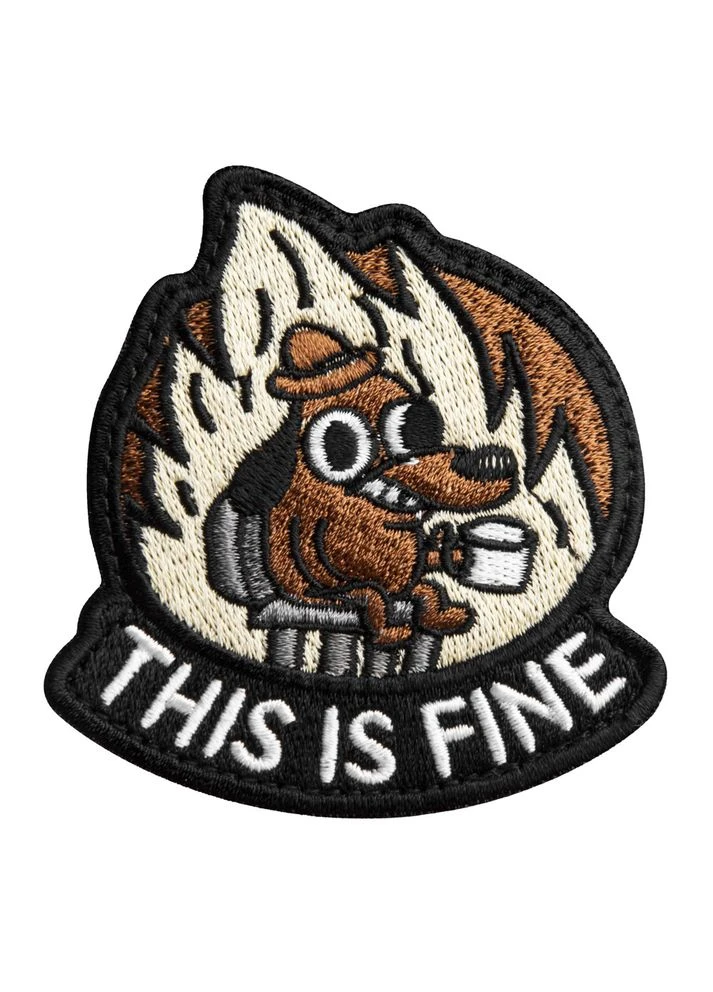 Шеврон на липучке This is fine 7,6х7,1 см, вышитый патч нашивка шеврон смешной (800030373) ТМ IDEIA (391253789)