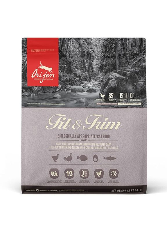 Fit&Trim - Сухий корм з індичкою і оселедцем для котів, що страждають надмірною вагою - 1,8 кг Orijen (327062449)