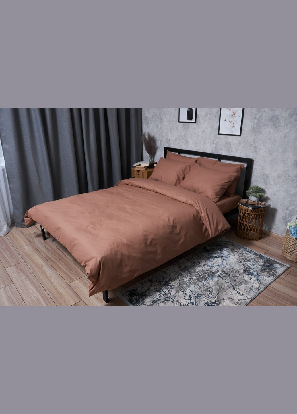 Комплект постільної білизни Бязь Gold Люкс «» Полуторний 143х210 наволочки 4х50х70 (MS-820004533) Moon&Star Light Brown (302973948)