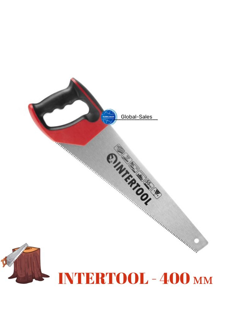 Ножівка для дерева 400 мм потрійне заточування 7T х 1" (HT-3104) Intertool (335049013)