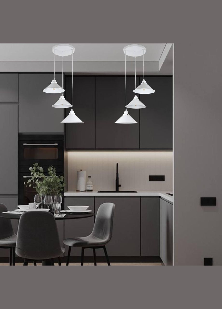 Белая люстра на три 26см плафона (52-839F-3 WH+WH) No Brand (370072177)