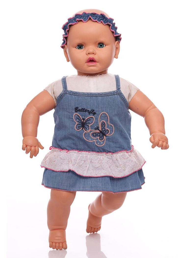 Блакитна сарафан з джинсовою пов'язкою блакитний 74 см (32579) BABYKROHA (323470227)