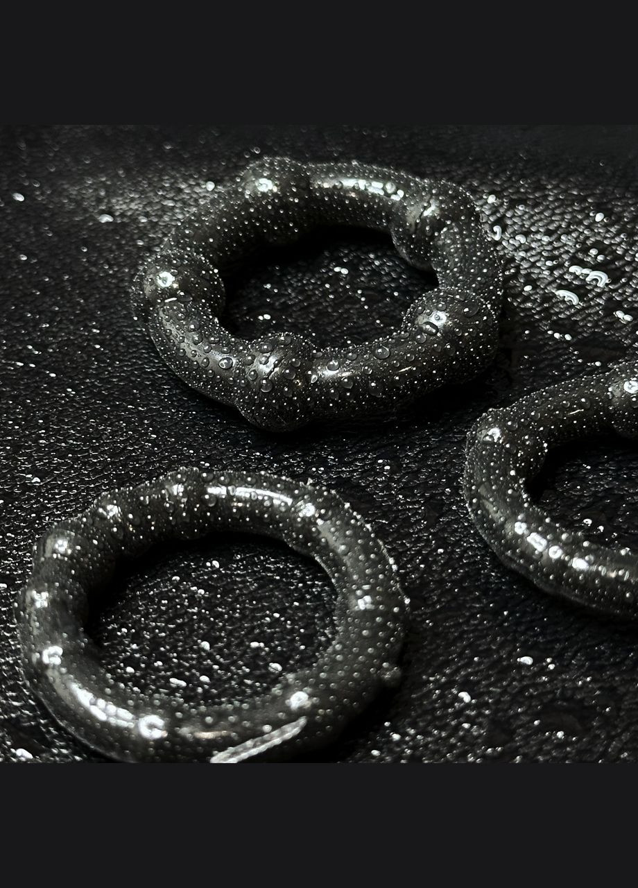 Набор эрекционных колец 3 шт для продолжения черного секса No Brand (341309842)