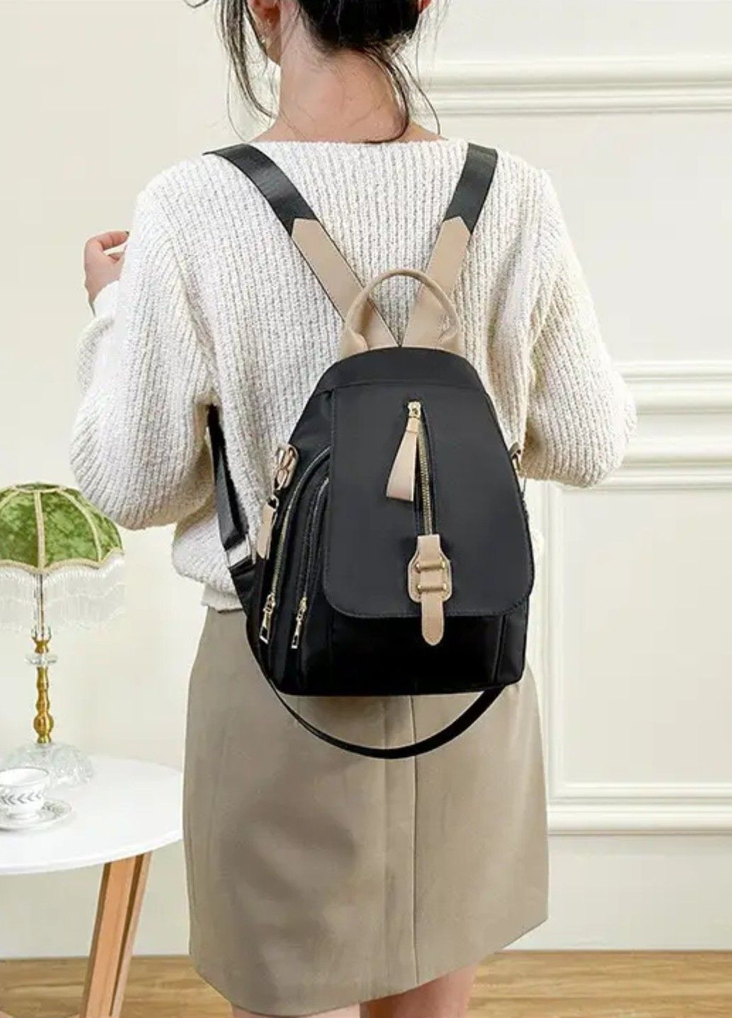 Стильный городской женский рюкзак-сумка Dark Coffee No Brand (283608400)