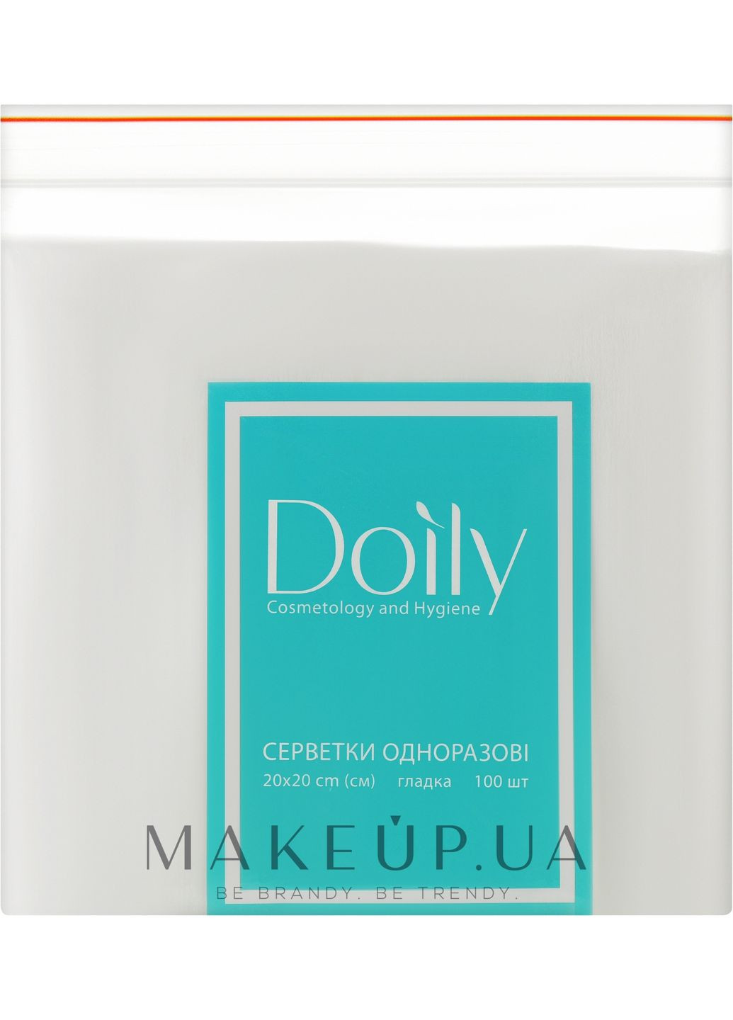 Серветки у пачці зі спанлейсу 20х20 см, 100 шт., гладенькі 100шт (882261-27057604) Doily комбінований