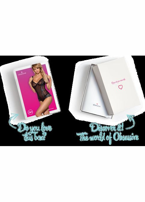 Сетчатое боди на косточках Amanta teddy, черное, с доступом Obsessive (297529260)