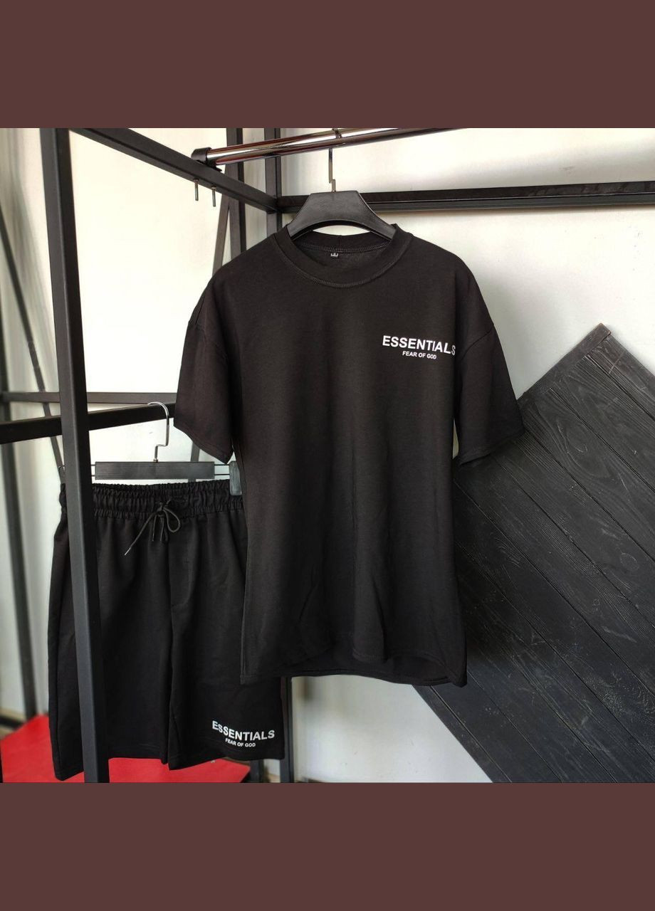 Черный комплект essentials (шорты, футболка) No Brand