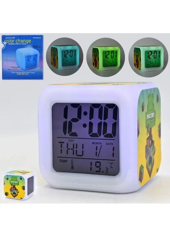 Настольные часы с подсветкой "Minecraft" C 64650 Майнкрафт Fun Game (355794542)