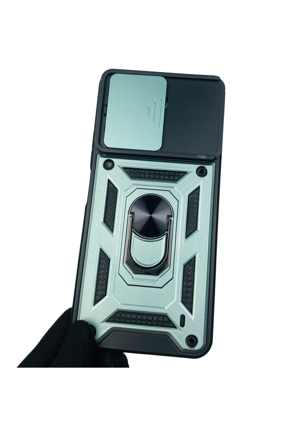 Чохол для Redmi 13C броньований з кільцем зі шторкою на камеру на сяомі редмі 13с зелений rg1 Xiaomi (366387865)