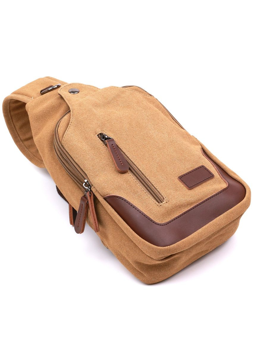 Сумка слинг мужская текстильная через плечо песочная 20х32х6,5 см 20385 Vintage (362418529)