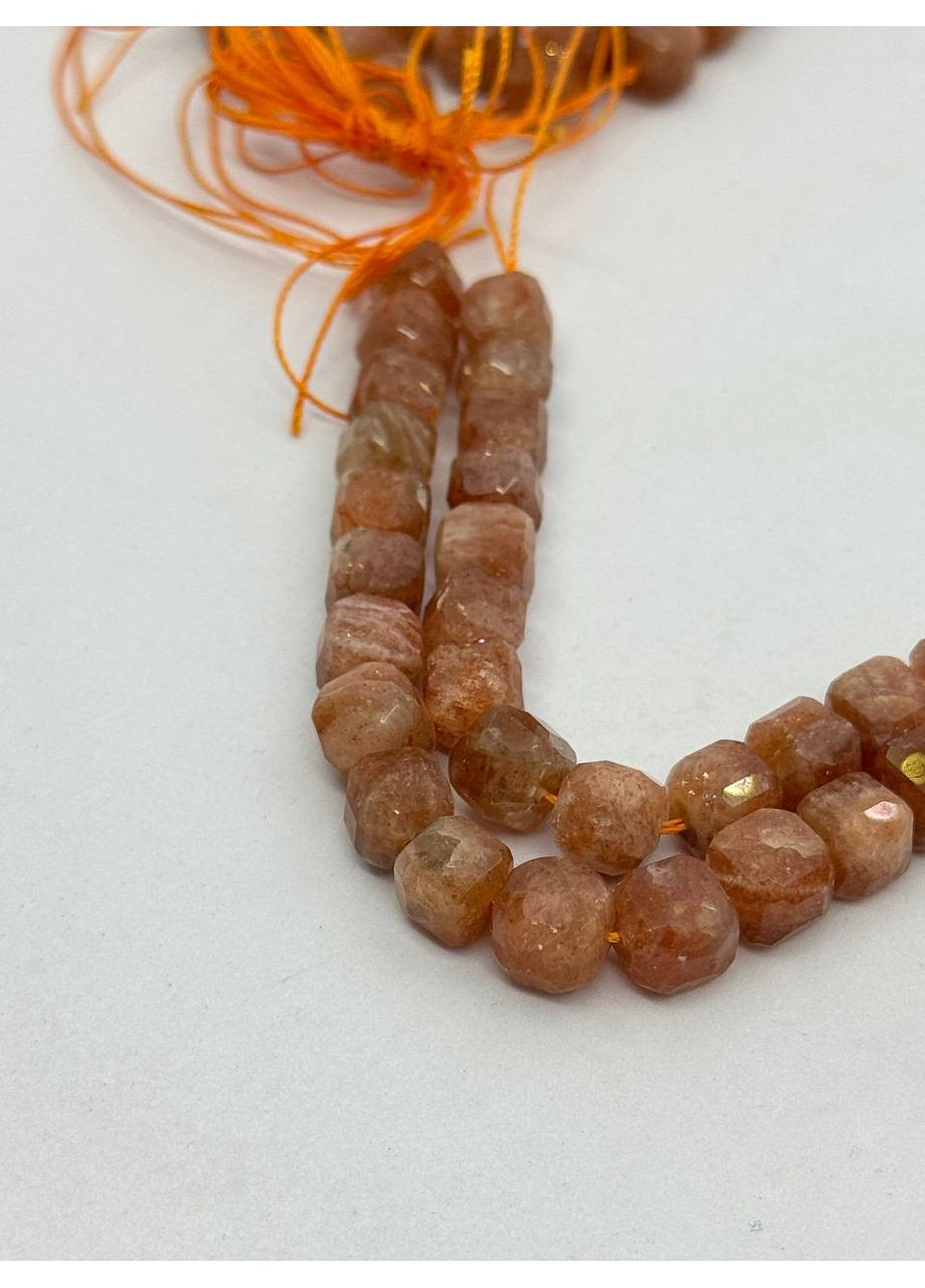 Сонячний камінь на нитці без застібки 8*8 мм 40 см Коричневий No Brand (363829923)