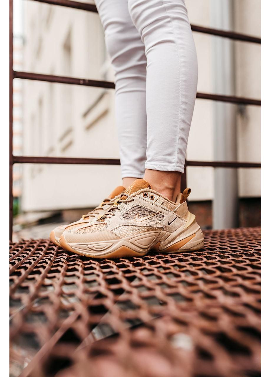 Коричневі Осінні кросівки чоловічі nike m2k tekno linen & wheat & ale brown найк м2к текно No Brand