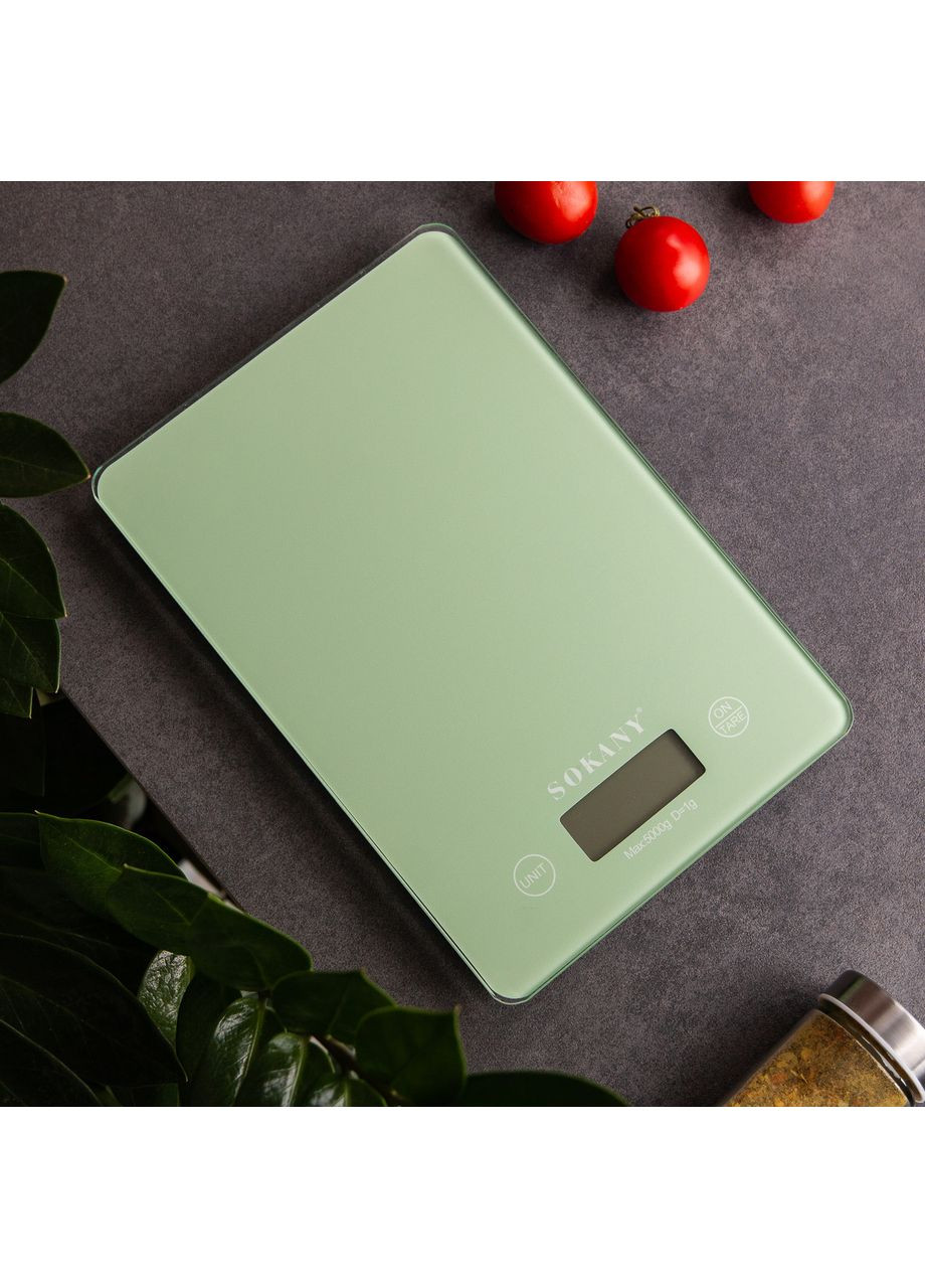 Ваги для кухні електронні до 5 кг зелені для зважування продуктів та інгредієнтів ProDobro (364192313)
