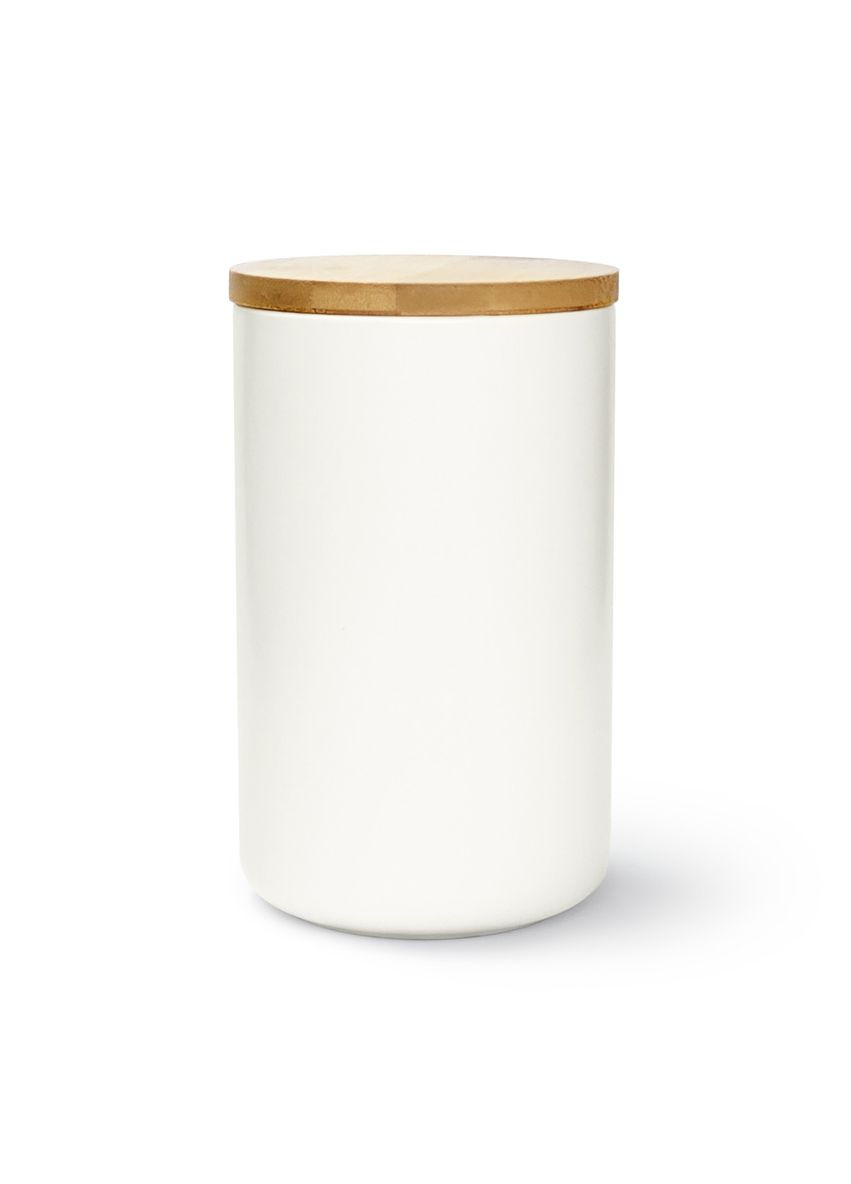 Ємність для зберігання MY HOME 1 л Біла з деревом (KP13 L WHITE/WOOD) MVM (301002243)