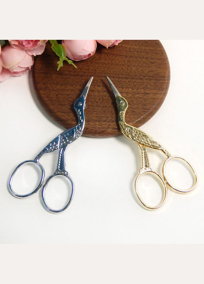 Ножиці вінтажні Чапелька, малі, 9,5 см, золотаві No Brand (340483409)