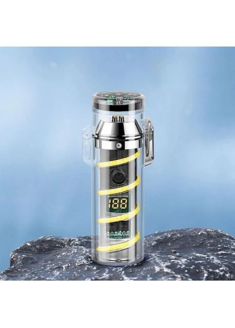 Електроімпульсна запальничка 229 дугова usb запальничка з ліхтариком та компасом Чорна MDR No Brand (371794234)