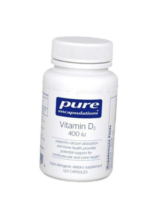 Витамин Д3, Vitamin D3 400, 120вегкапс (36361091) Pure Encapsulations (293257300)