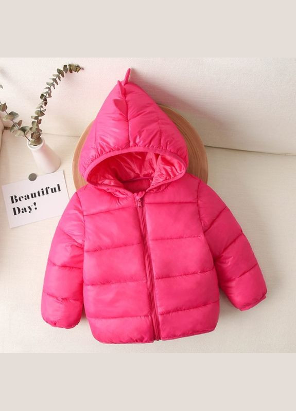 Розовая демисезонная куртка детская динозавр ( ) (9570) Qoopixie