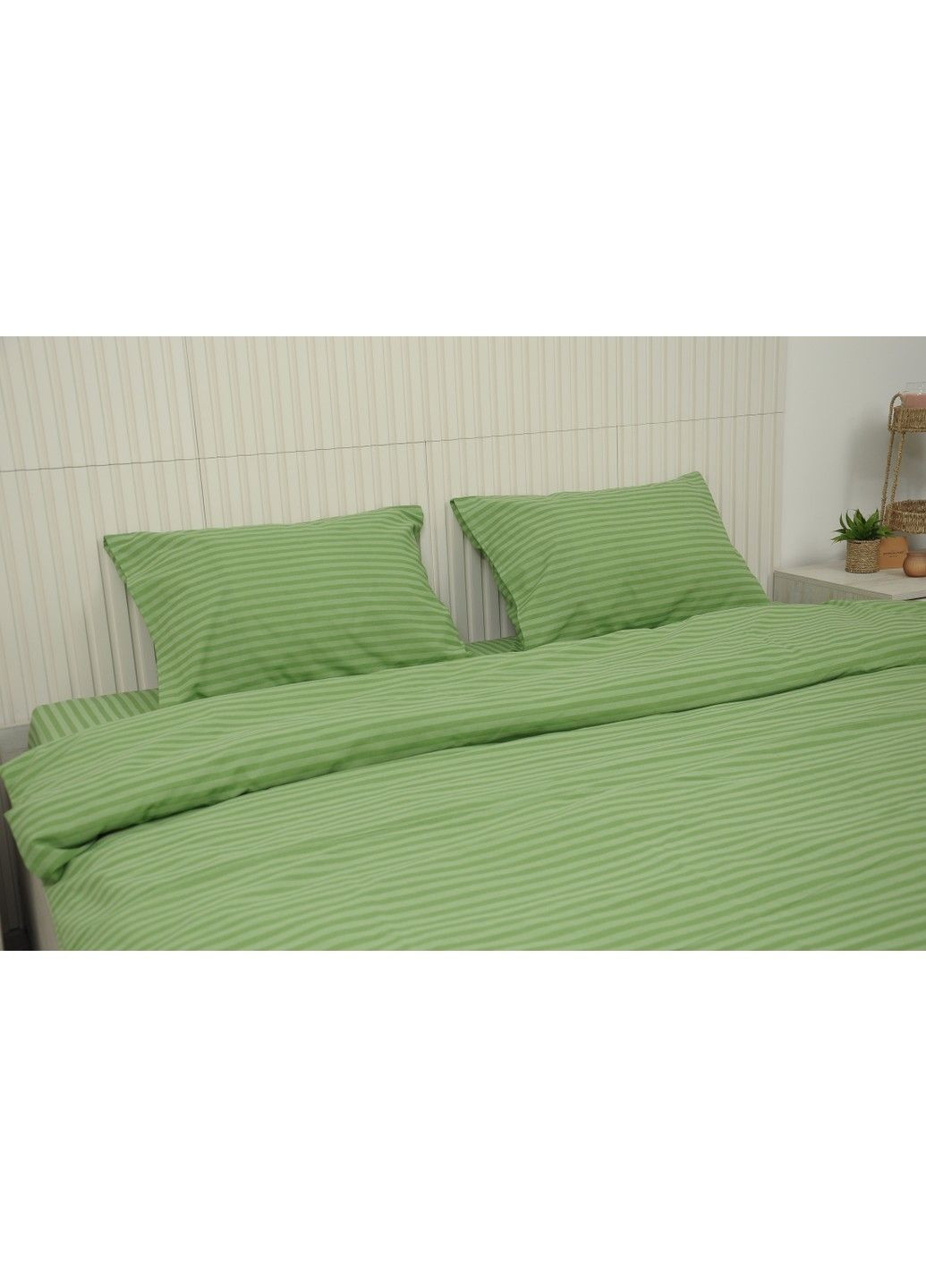 Комплект постільної білизни сімейний бязь glux-10052 фісташковий наволочка 50x70 Amore (309028794)