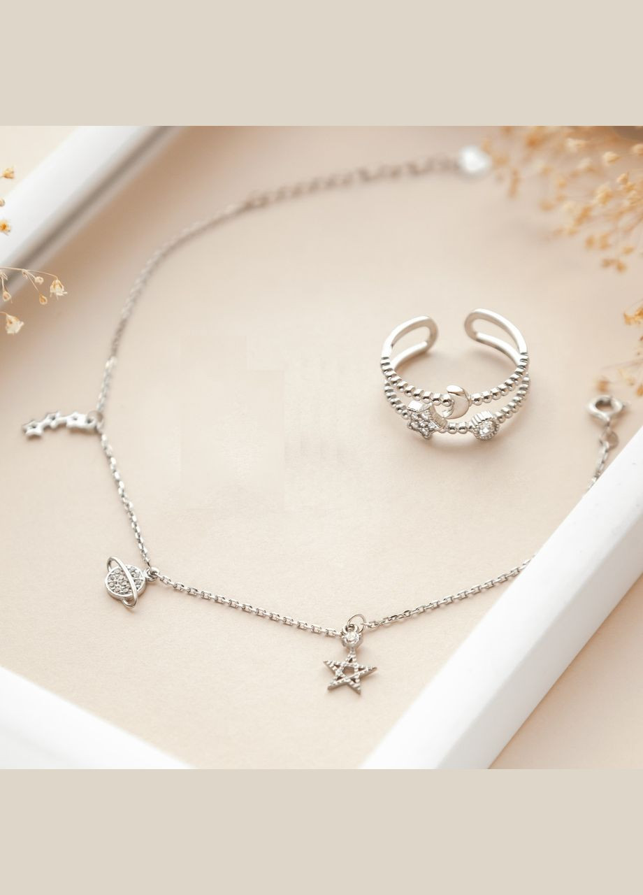 Серебряное кольцо с фианитами. No Brand (362177013)