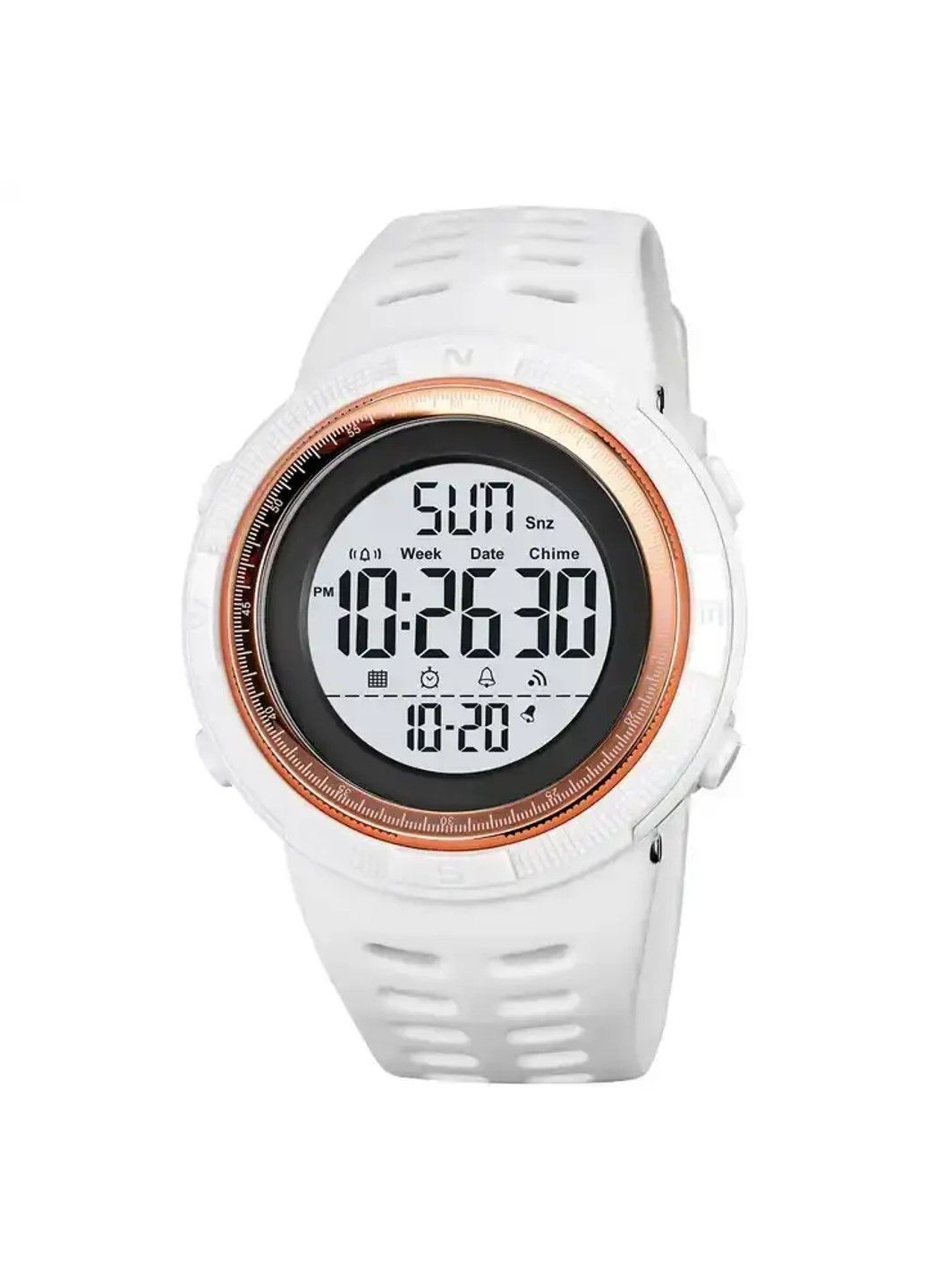 Спортивные наручные часы 2070 (Белые с белым циферблатом) Skmei (314484016)