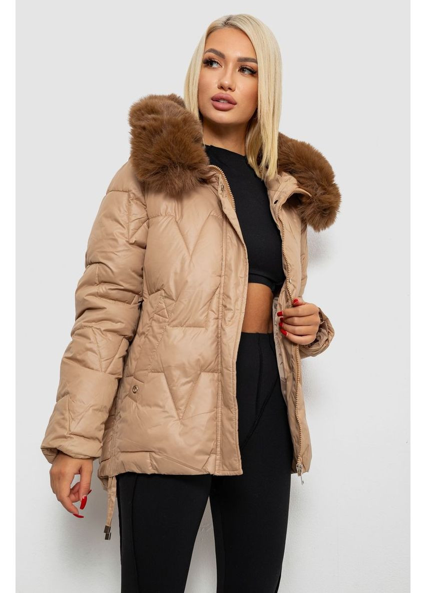 Бежева демісезонна куртка жіноча зимова коротка Sport Line