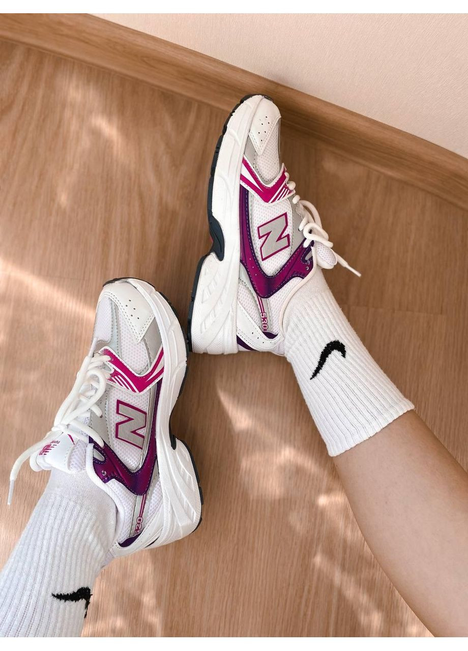 Білі Осінні кросівки чоловічі new balance 530 silver crimson нью беланс 530 No Brand