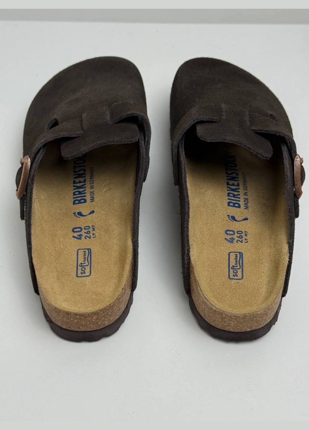 Замшевые шлепанцы клоги Birkenstock Sb Boston (347624227)