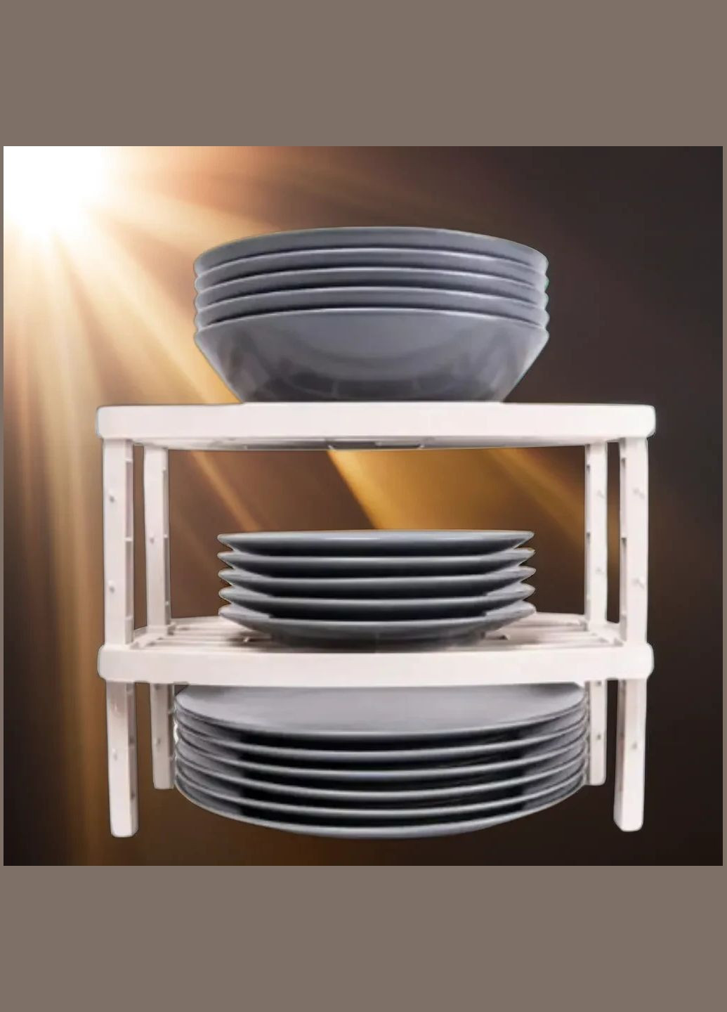 Етажерка підставка для сушіння посуду настільна 22x31x14,9 см пластикова No Brand (301510590)