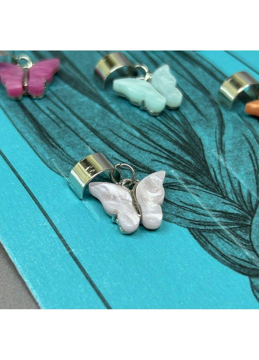 Прикраса для волосся та косичок - набір 5 шт Метелики перламутр Plus-plus (352749671)