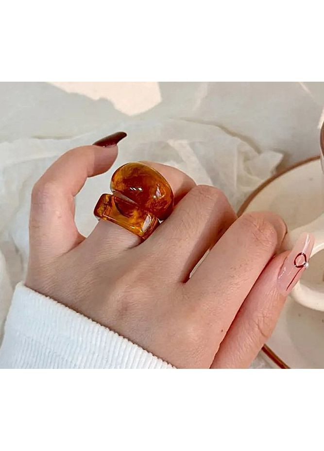 Кільця жіночі акрилові біжутерія Набор 3 одиниці No Brand (366668037)