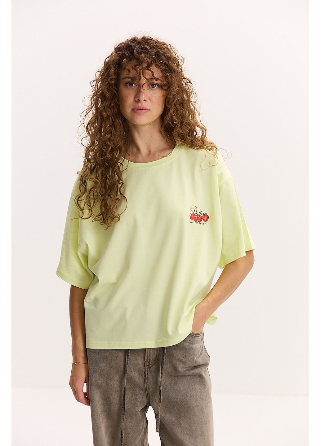 Жіноча футболка оверсайз з принтом Don`t taste my love Arjen - (350888329)