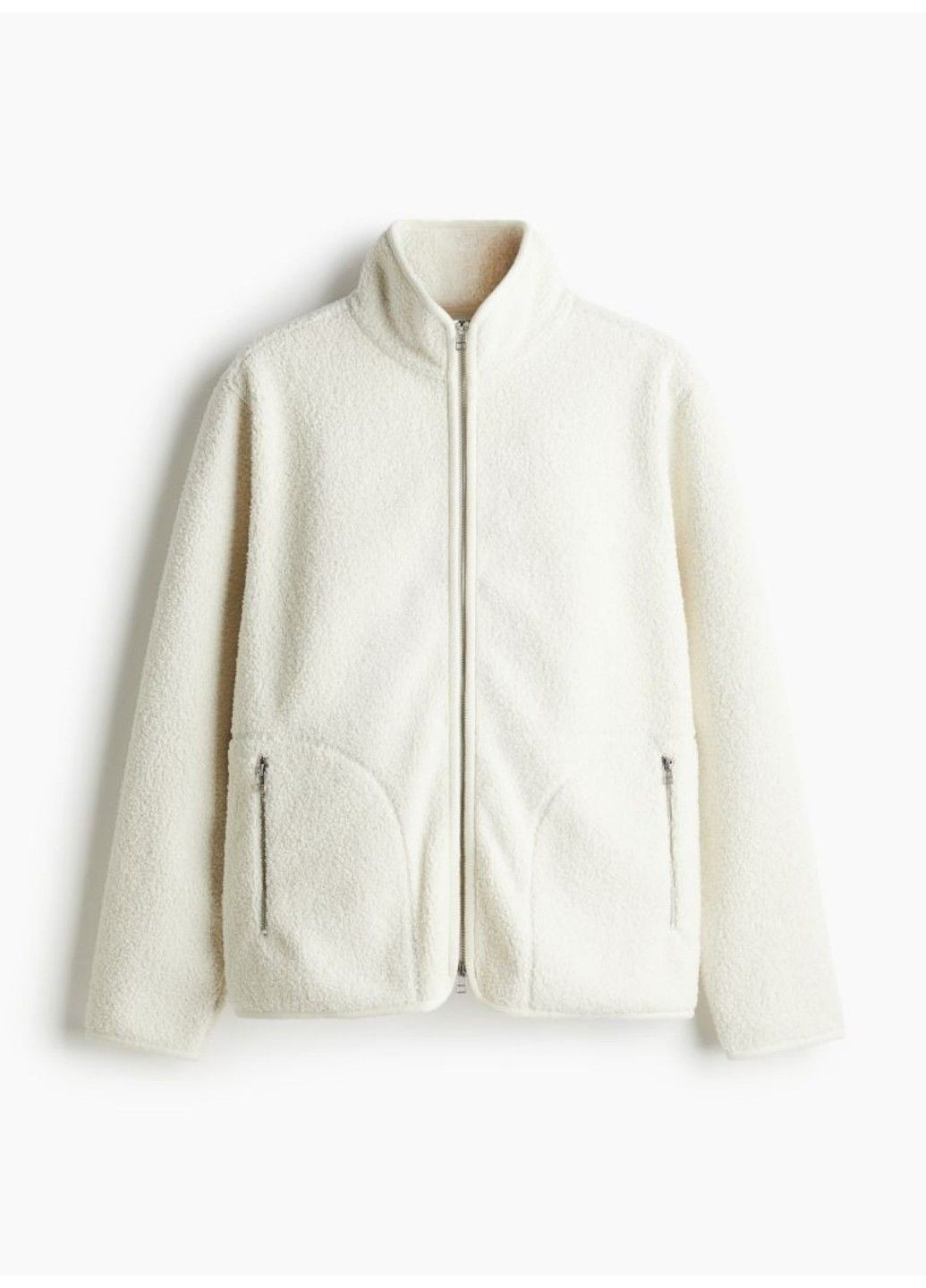 Біла демісезонна чоловіча плюшева куртка стандартного крою н&м (58011) s біла H&M