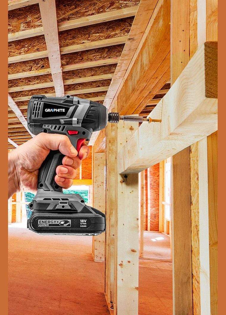 Гайковерт ударный Energy+ 18В бесщеточный 2700об·мин 200Нм 3 скорости 1.2кг без АКБ и ЗП Graphite (330029005)