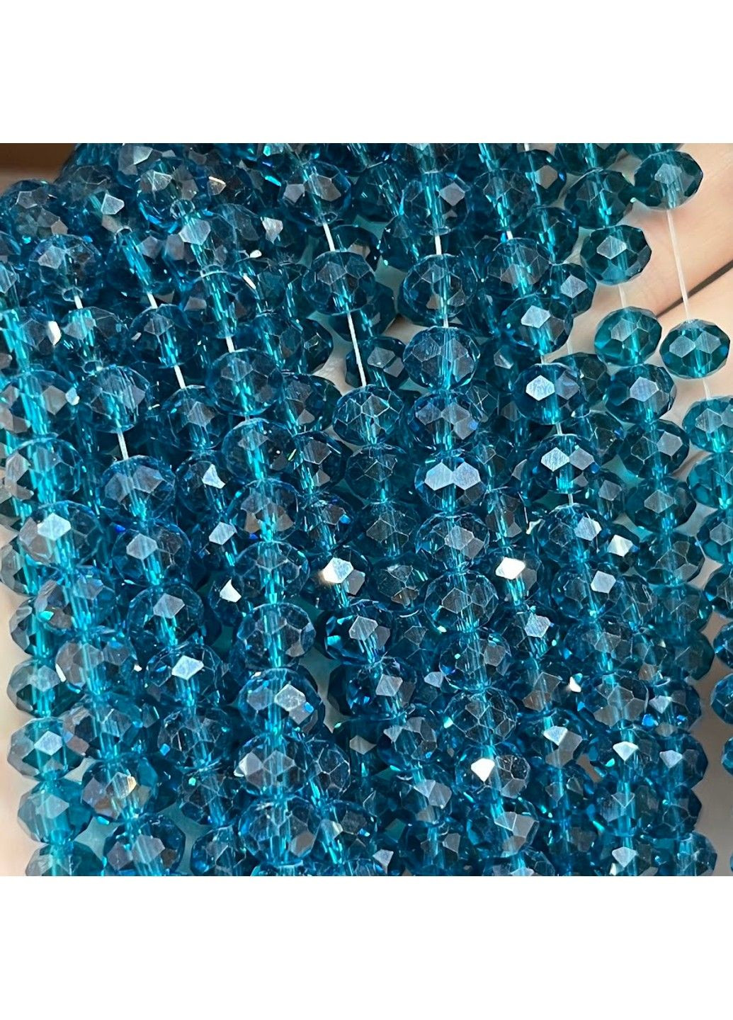 Бусины Рондель (Rondelle- гальваника, не прозрачный), 8*6 мм, цвет -Бирюзовый, 65-69 шт, 1 нить No Brand (315932902)