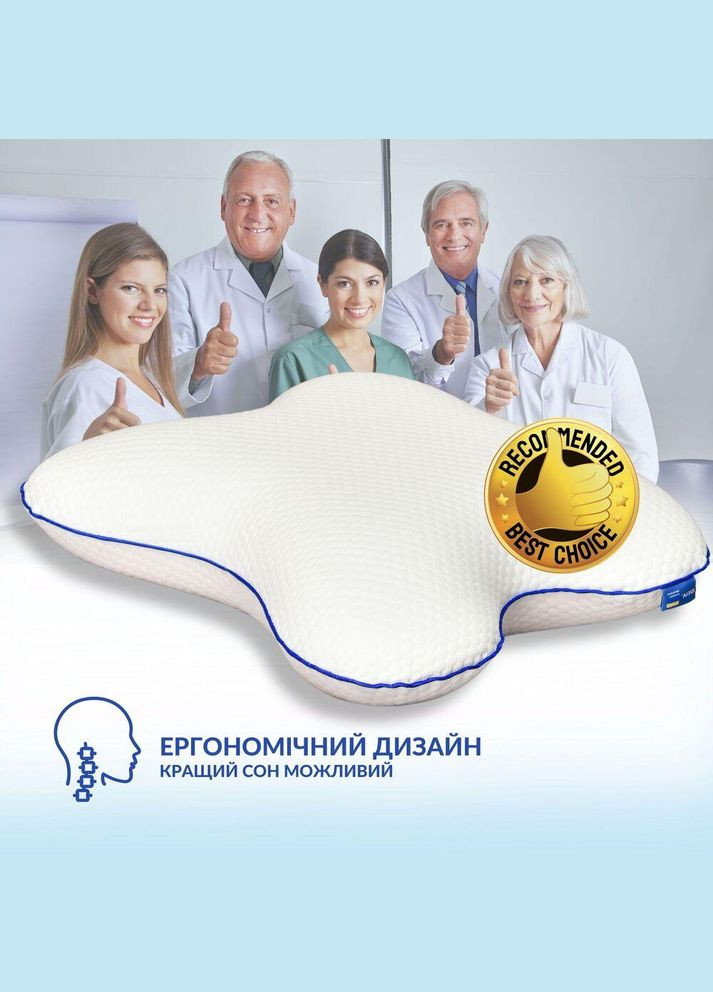 Подушка ортопедическая 58х50х12 см мемори висколистик пена с эффектом памяти с наволочкой на молнии IDEIA (334726817)