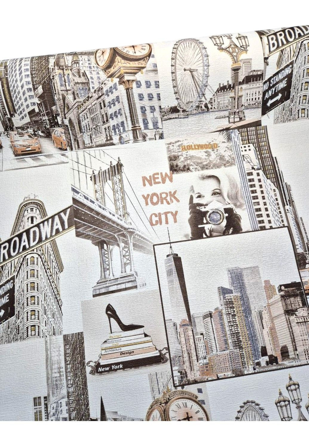 Шпалери вінілові 10.05 × 1.06 м Слов’янські шпалери 2351-05, міський стиль для вітальні, спальні, кабінету Слов'янські шпалери (340275322)