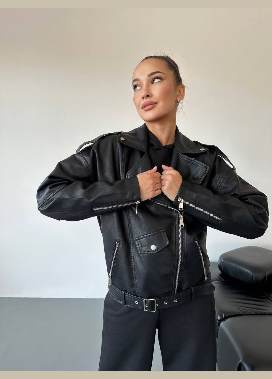 Черная куртка косуха Issa