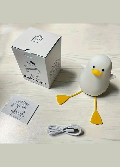 Нічник дитячий силіконовий миленька Качка ZGZMA-01 акумуляторна з таймером 30 хв No Brand (326800933)