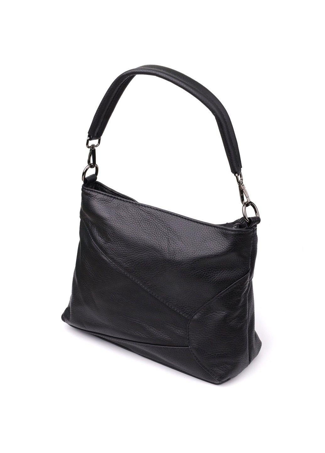 Небольшая женская сумка с двумя ремешками из натуральной кожи 23014 Черный Vintage (357494936)