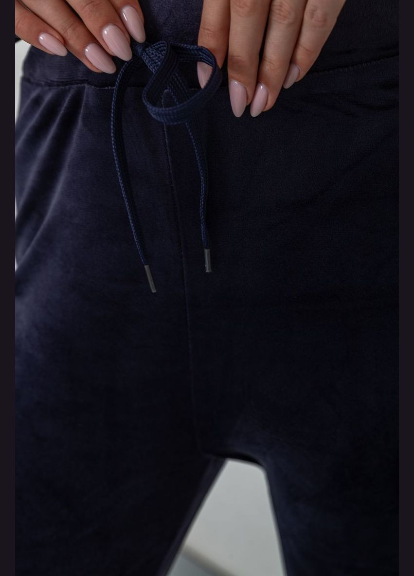 Спортивные штаны женские велюровые черные однотонные размер M Ager (316318373)