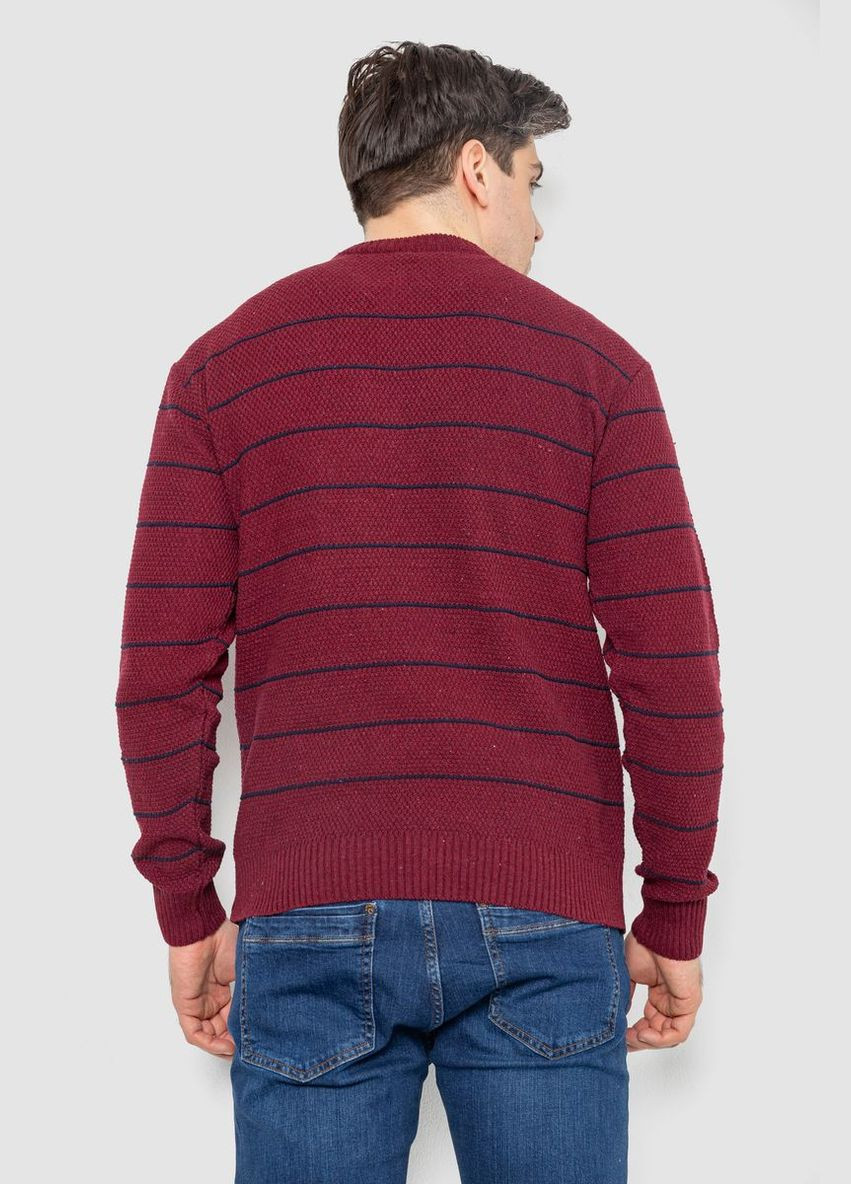 Бордовый свитер мужской в полоску, 161r1057 Ager