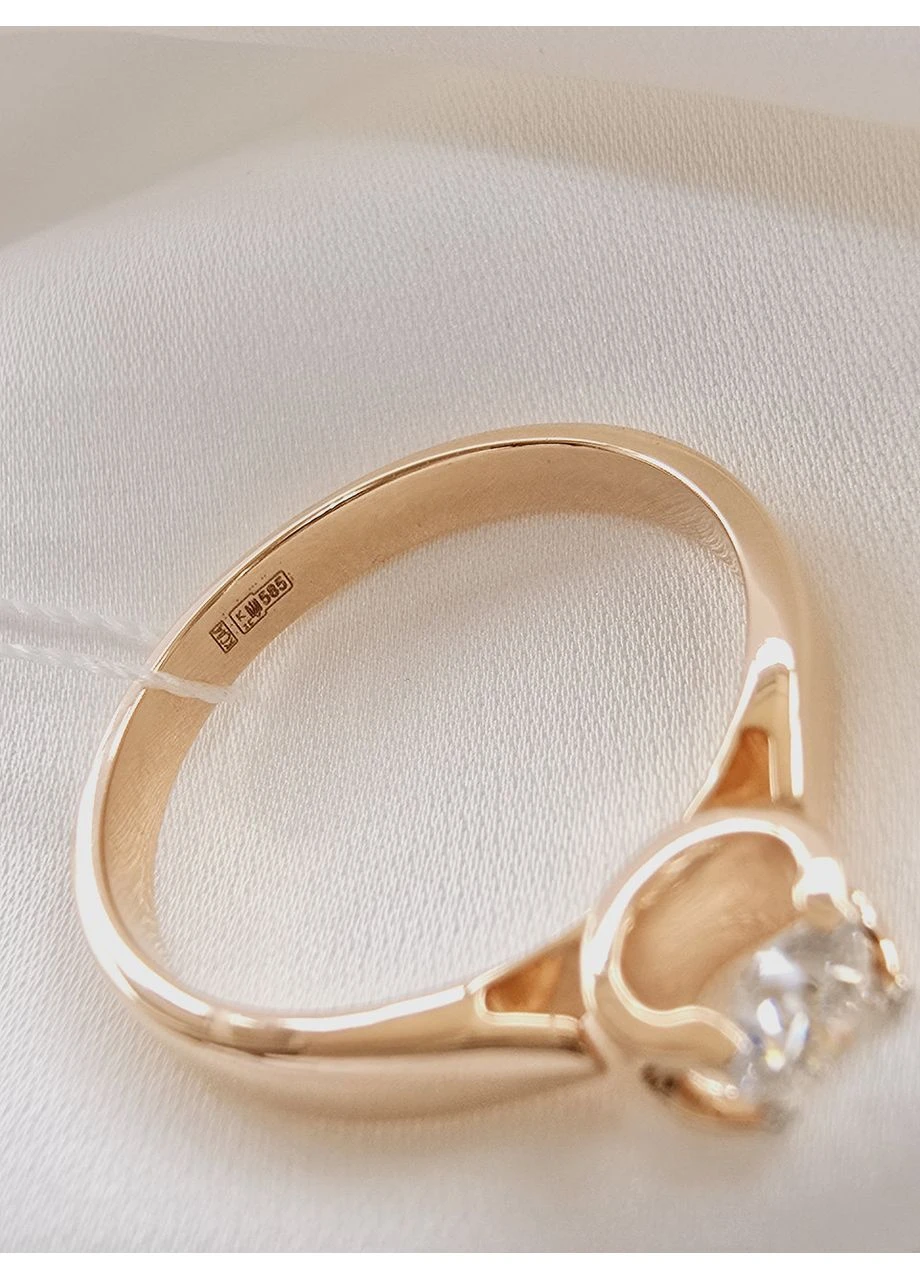 Золотое кольцо с бриллиантом, красное золото 585 пробы ( 17р) 1191244201-7к SOVA jewelry house (355795745)